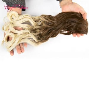 Клип в наращиваниях волос Коричневая блондинка подчеркивает 5 клипов в синтетических прямых волосах 250грамм синтетические плетеные зажимы волос Marley Braid