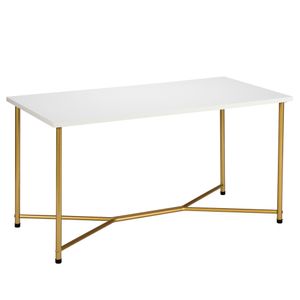 Waco Gold Mid Century Enkelt soffbord Vardagsrumsmöbler Järnben Vattentät Centrum Cocktail Tea End Tabeller Vit