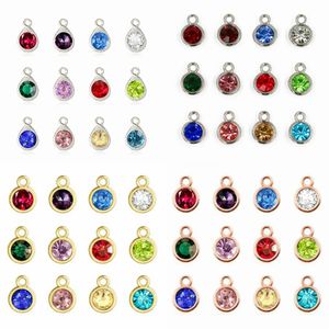 6 Alternativ! 12st / lot Färgglada Crystal Birthstone Charms DIY Tillbehör Smycken Göra för armband Örhängen Nyckelring halsband