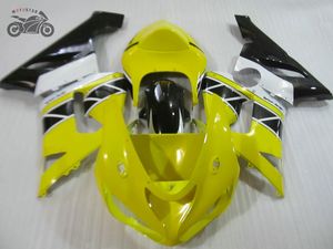 Китайские обтекатели комплект для ZX6R 05 06 Kawasaki Ninja обтекатель ZX6R 636 ZX636 2005 2006 ZX 6R желтого белого мотоцикла тело обтекатель наборы