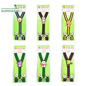 Kid Cartoon Suspenders Barn Strap Elastisk Y-Back 12 Färger för Baby Clip-On Studenter Julklapp Gratis TNT FedEx