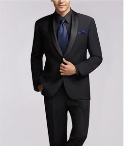 (Jaqueta+calça) Moda Black Men Terno Tuxedos Terno de casamento para homem noivo Best Man Party Prom Blazer Traje Homme Terno