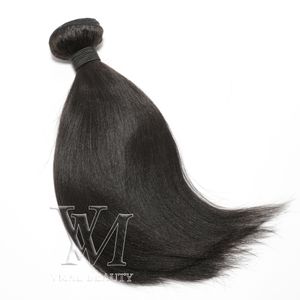 vmaeペルーの未処理のヤキストレートナチュラルカラー処女人間の髪は3バンドルロットソフト10〜28インチヘアエクステンション