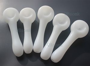 QBsomk high quality Hand Blown Glass Hand Pipes Cheap Pyrex Glass Tobacco Spoon Pipes Mini Small deep Bowl Pipe Unique Pot Smoking Pipes Pie