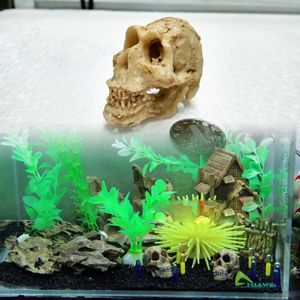 シミュレーション像風景飾り爬虫類洞窟芸術Rhino牧草地樹脂頭蓋骨水族館テラリウム装飾魚タンク