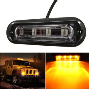 Freeshipping CREK DC 12-24V 4 LED Impermeabile per camion per auto Strobe Flash Spia laterale Maker Luce ambra