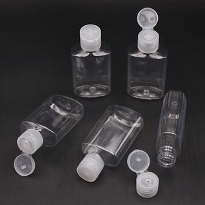 60ml Garrafa de Plástico Gel Portátil Pet Water-free Hand Sanitize Garrafas de Embalagem Transparente