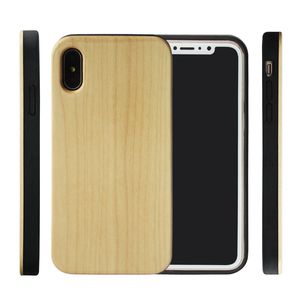 Baixo preço de madeira real + tpu phone case para iphone x / xs / xr / xsmax escultura de madeira capa para apple 7/8/6 plus / 6 s dhl livre
