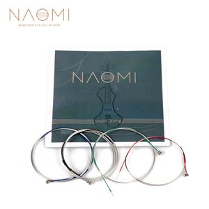 Cadena de violín de Naomi para 4/4 3/4 cadenas de violín Nuevas cadenas de acero G D A E Strings Piezas de violín Accesorios Conjunto en venta