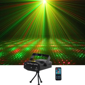 110 V Mini Röd Grön Flyttande Party Laser LED Steg Ljus Fjärrkontroll Twinkle med stativljus för Disco DJ Home Gig Party KTV Present