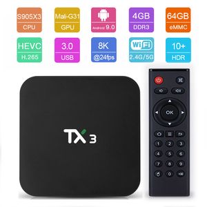 Box TV Android TX3 con Android9.0 S905X3 2 GB 4 GB RAM 16GB 32GB 64GB ROM 2,4G 5G WiFi meglio di TX3 X96 Mini