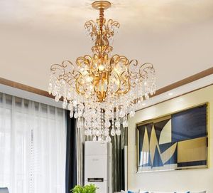 Kryształowy Nowoczesny Złoty Żyrandol Do Salonu Sypialnia Study Room Home Deco Acrylic 110-240 V Crystal Chandelier Fixury Myy