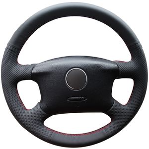 Black Natural Leather Car Steering Wheel Cover for Volkswagen Passat B5 VW Passat B5 VW Golf Skoda Octavia