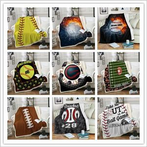 Softball Blankets Baseball Football Blanket 3D Printed Swaddling Soccer Sports Carpet Sofa TV Air Condition Blankets Bedding Sheet Quilt 502