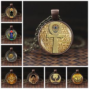 Symbol Of Strength Egyptian Scarab Glass Dome Pendant Necklace Ancient Eye Of Horus Egypt Jewelry Fashion Charm Women Gift