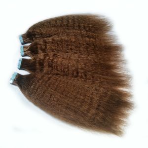 2021 Новая кожа уточна лента в наращивание волос бразильский пакет волос kinky прямые волосы черные коричневые блондинки серый 99J 10 цветных доступен 12-24 дюйма