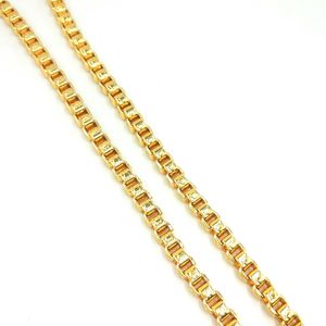 Usenset Populär 18 K guld Rostfritt Stål Boxkedja Halsband 5 mm 18-24 inches Fancy Smycken Högkvalitativ fabrikspris YB01