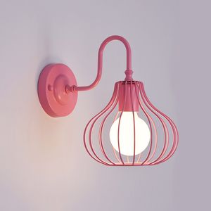 Freeshipping Iron Vintage Wire Wall Light DIY Industriell Lampskärm Vägglampa Till Bedroom Matsal Black Nordic Lamp Cover