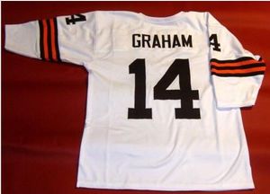 Anpassade män ungdomskvinnor vintage # 14 Otto Graham anpassade 3/4 ärm fotbollströja storlek s-4xl eller anpassat något namn eller nummer jersey