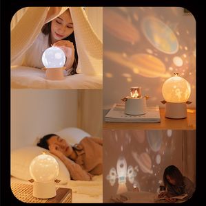 Guardian Angel Projection Lampa LED wielofunkcyjna fantazja gwiaździsta niebo obraca muzyka noc światła urodziny kreatywnych dzieci