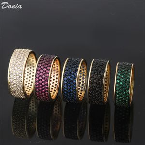 Donia Schmuck Luxus-Ring, europäische und amerikanische Mode, rundes Kupfer, Mikro-Intarsien, Farbe, voller Zirkon, kreatives Designer-Geschenk