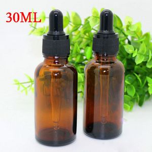 330pcs / много коричневого стекло бутылки капельницы 30ML Пустые бутылки Essential Oil 30 мл сока E Стеклянная бутылку с стеклянной пипеткой через DHL