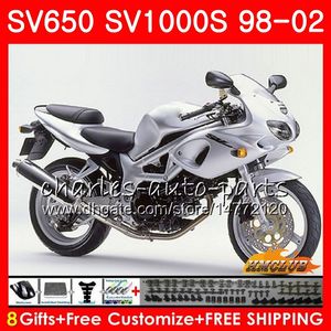 본체 스즈키 SV650S 광택 은빛 용 SV400S SV1000S 98 99 00 01 02 26HC.8 SV 650S 400S 1000S SV650 SV400 S 1998 1999 2000 2001 2002 페어링