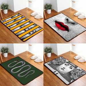 Creative Bathroom Mat 40*60cm Absorbs Mud Doormat Non Slip Door Mat Floor Dirt Trapper Mats Entrance Rug Human Face Animal Fish Pad