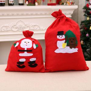 Sacchetti regalo di Natale Borsa grande media piccola Sacco di Babbo Natale Borsa regalo in tessuto non tessuto con pupazzo di neve Albero di Natale di Babbo Natale per bambini