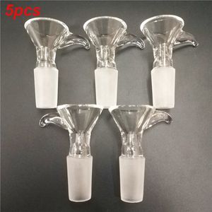 Ciotola di vetro a forma di corno 5 pz / lotto 14mm presa ciotole di vetro accessori per fumatori per bong pipa ad acqua dab rig gorgogliatore narghilè tubo in silicone