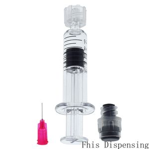 Neue Luer-Lock-Spritze mit 25G-Spitzenkopf, 1 ml (grauer Kolben), Injektor für dicke CO2-Ölkartuschen, Tank, transparente Farbe, Zigarettenzerstäuber