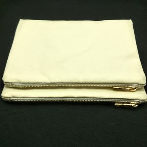 cream 12oz cotton canvas makeup bag with matching color lining metal zip blank 7x10in cream color 12oz canvas cosmetic bag for DIY print