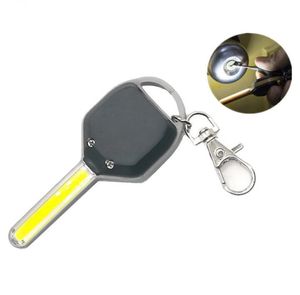 mini torce chiave Cob torcia portachiavi portatile portachiavi lampada portachiavi catena torcia sblocco luci arrampicata campeggio pulsante torcia da pesca