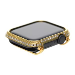 Ny Hot Selling Smart Watch Diamonds Case Handwork Inlaid Rhinestone Crystal Case för IWatch Series 4 5 6 Watchband 40mm 44mm