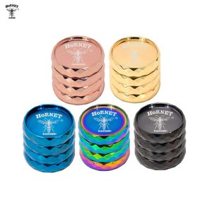 HORNET Diamond Shape Metal Herb Grinder 4 Layers 43mm Herbal Smoking Grinders Tobacco Grinder Pollen Catcher Cigarette Accessories