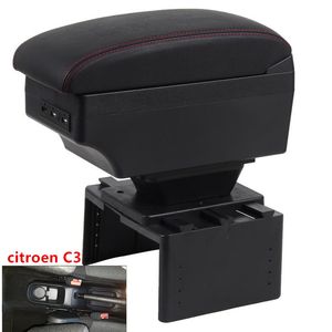 För C3 Armrest Box Central Store Innehåll Box Dekoration Produkter Tillbehör med USB-gränssnitt