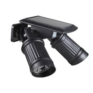 Double Head Solar Led Spotlight Solar Powered PIR Spot Light Waterproof Solar Lamp 2 Light Update Version 180° for park pathway corridor