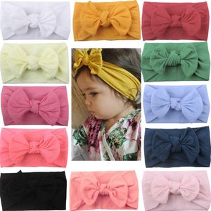 Helt nyfödd Småbarn Baby Flickor Huvudinpackning Kanin Stor rosett Knot Turban Pannband Håraccessoarer Babypresenter för 0-2Y DHL