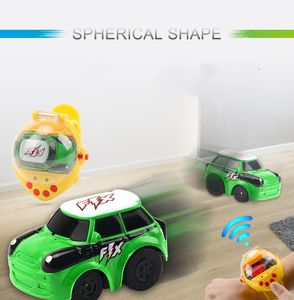 Sensor de gravidade controle remoto rc relógio inteligente carro 1:58 mini dos desenhos animados com 2.4g usb recarregável brinquedos para crianças presente menino brinquedo