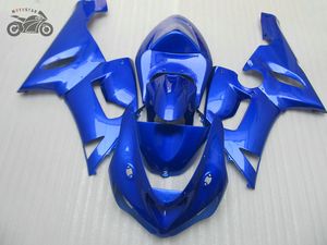 Kawasaki Ninja ZX6R 636 05 06 ZX6R 2005 2006 ZX 6R motosiklet ABS plastik mavi kaporta bodykit için ücretsiz Custom Çinli grenaj