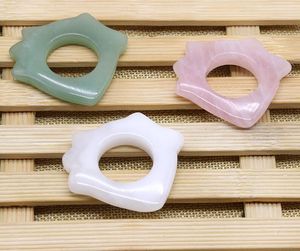 Facial Jade Quartz Rings Massager Nature Healthy Face Beauty Skin Care Gua Sha Board para Lift