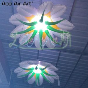 Glowing LED inflatable flower balloon bar club party decoration inflatable lily flower with LED plant stage wedding