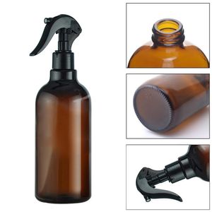 New Arrival 500ML Brown Black Plastic Spray Bottle Trigger Sprayer Essential Oil Perfume Container Refillable Bottles Set