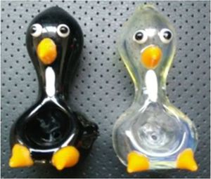 pingüim de vidro fumando cachimbo venda por atacado-2015 mais recentes canos de vidro Penguin para fumar com animal pato forma colorida design exclusivo curvo tubulação de água preço atacado frete grátis