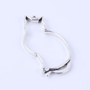 şekil imalatı toptan satış-Yeni moda gümüş bakır retro Kedi şekli kolye Imalatı DIY takı kolye fit Kolye veya Bilezikler charm adet grup