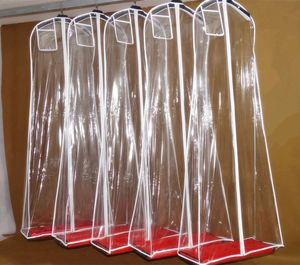 Transparent PVC Dust Bag For Wedding Dress Prom Evening Party Gown Bags 160*58 CM Wedding Accessory Garment Cover Travel Storage Dust Covers on Sale