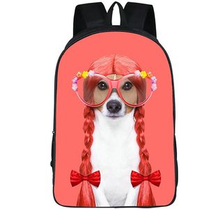 смешные рюкзаки оптовых-Собака для волос рюкзак Симпатичные животное Daypack Смешные фото Школьная сумка досуг Rucksack Спортивная школа Сумка на открытом воздухе