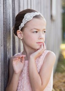 Barn mode hårband mode tjejer hår tillbehör barn pärlstav diamant blommor headbend A7038