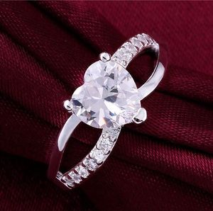 cz herzförmiger ring großhandel-Top Qualität Silber Schweizer CZ Diamant in Herzform Verlobungsring Modeschmuck schönes Design EH287