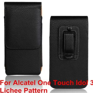 Hoge Kwaliteit PU Lederen Mobiele Telefoon Case Riem Clip Pouch Cover Case voor Alcatel One Touch Idol A K Y